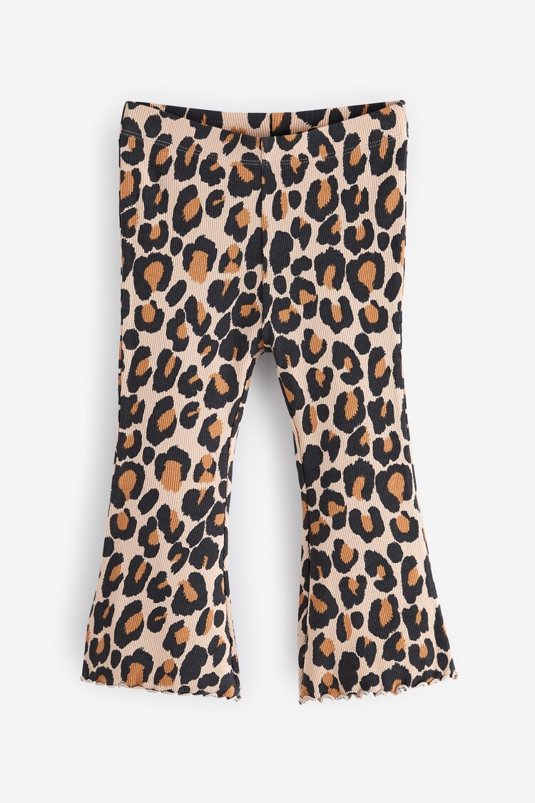 Animal Leopard Print Rib Flare Leggings (3mths-7yrs) - Image 1 of 1