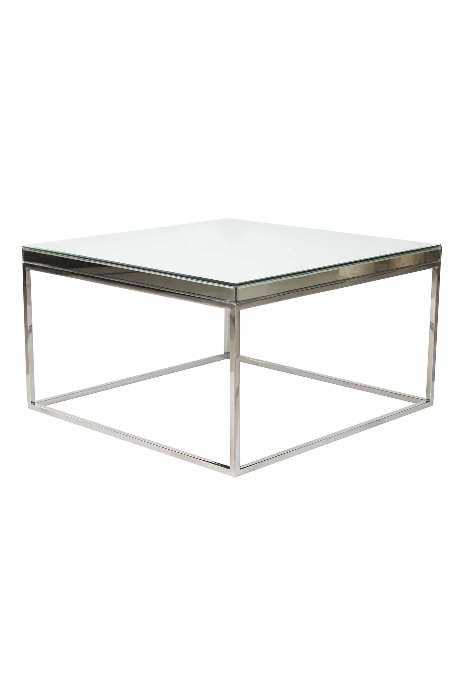 Buy Pacific Mirrored Glass and Silver Square Coffee Table from the Next ...