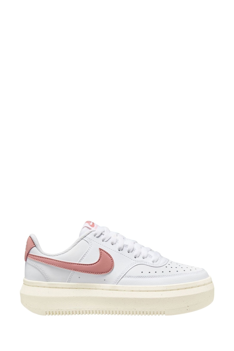 Nike White Court Vision Alta Platform Trainers - Image 1 of 1