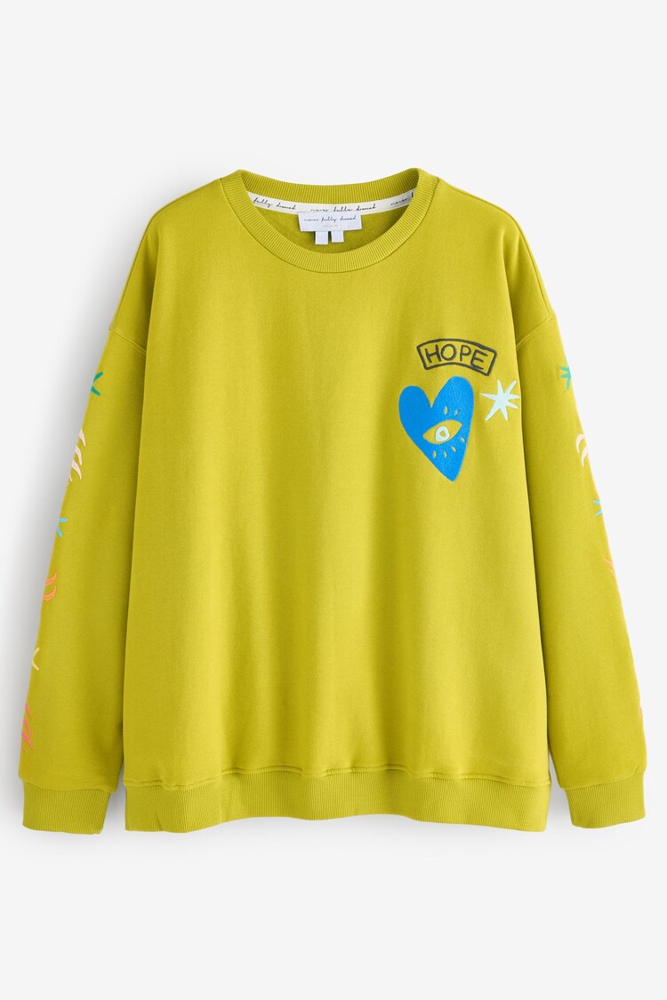 Never Fully Dressed Green Cotton Embroidered Sweatshirt - Image 1 of 1