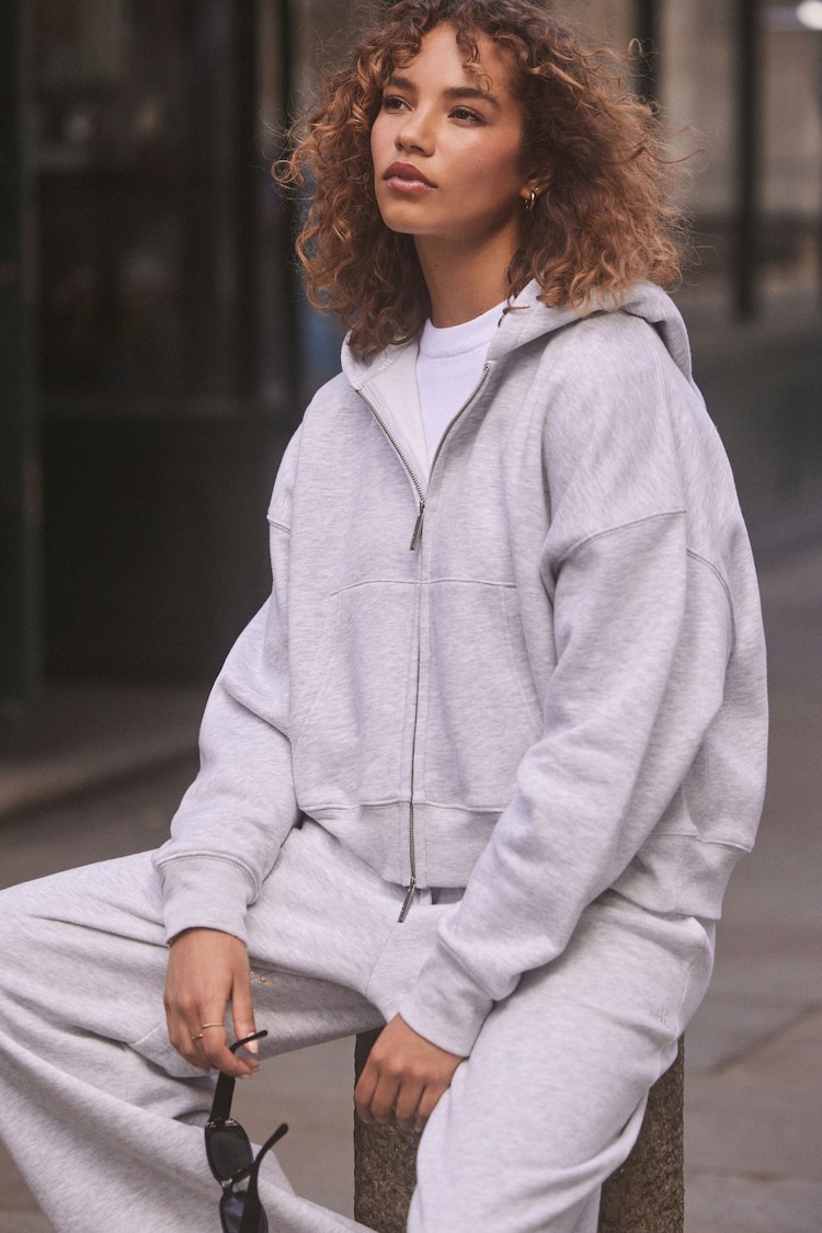 self. Grey Full Zip Hoodie - Image 1 of 1