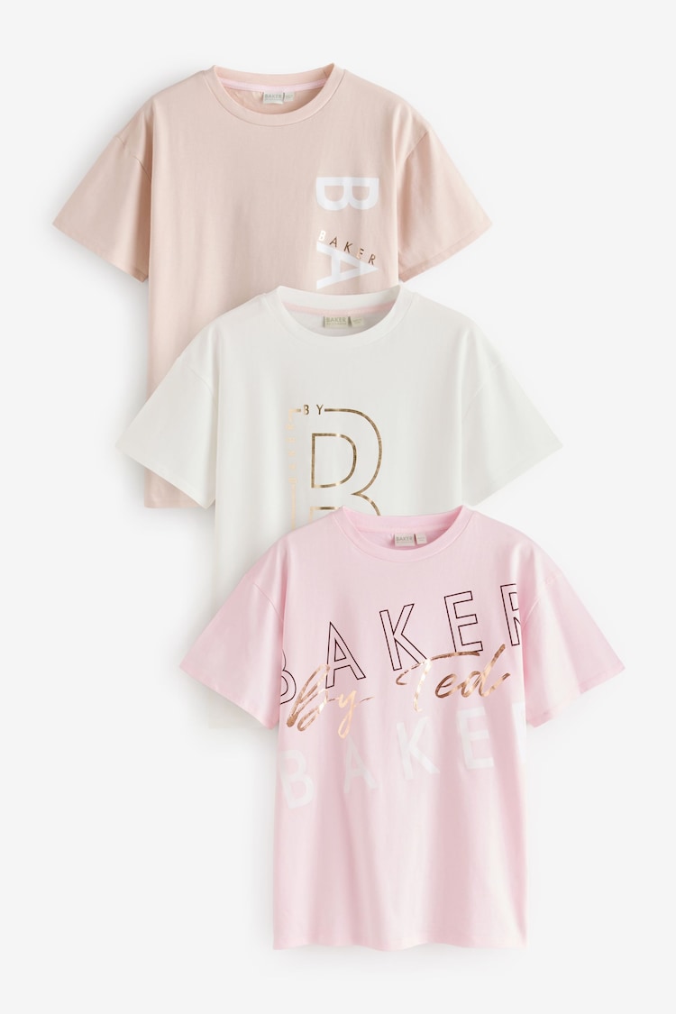 Baker By Ted Baker Oversized Graphic Print T-Shirts 3 Pack - Image 1 of 1