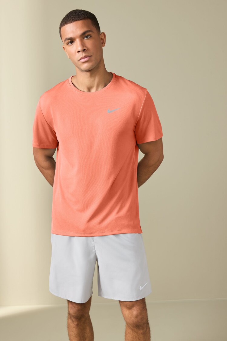 Nike Orange Dri-FIT Miler Running T-Shirt - Image 1 of 1