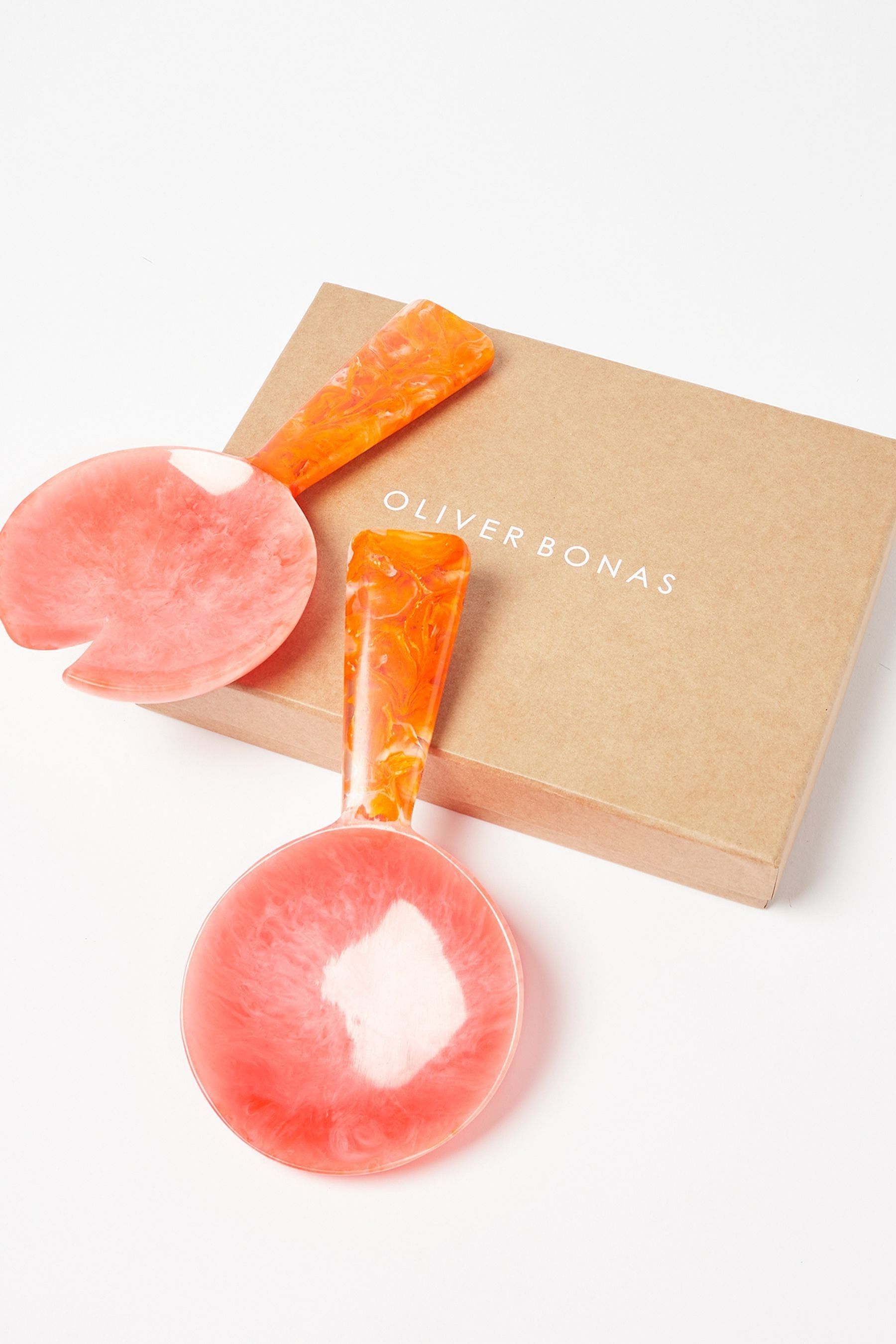 Buy Oliver Bonas Pink/Orange Rayos Resin Salad Servers from the Next UK
