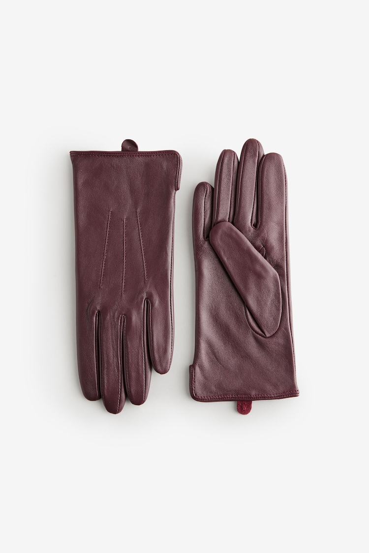 Burgundy Red Leather Gloves - Image 1 of 1