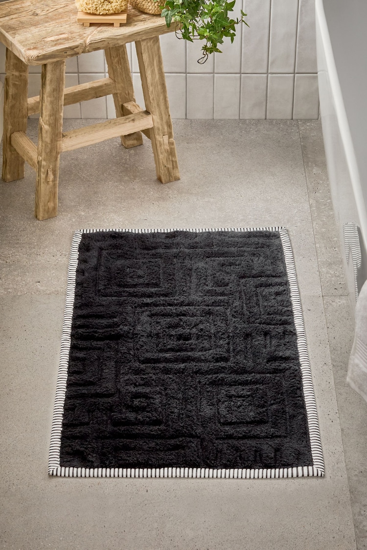 Alfombrilla de baño 100 % de algodón geométrica - Imagen 1 de 1