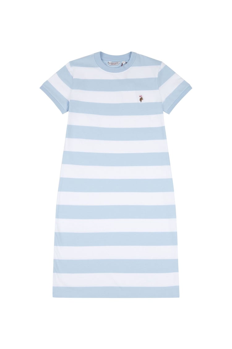 U.S. Polo Assn. Blue Womens Striped T-Shirt Dress - Image 1 of 1