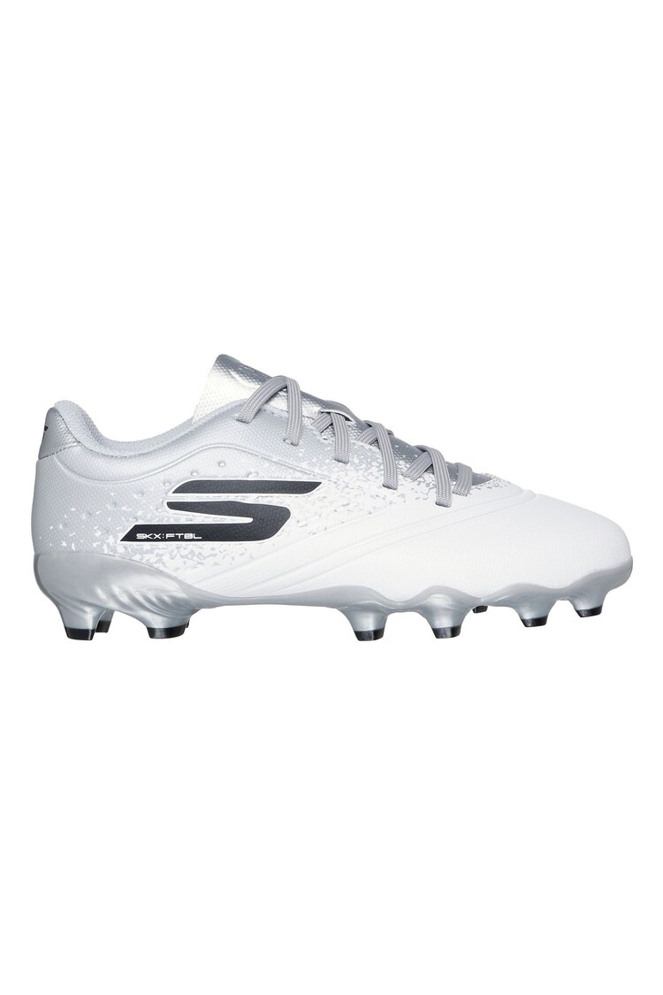 Skechers White White / Silver Younger Kids Firm Ground Football Boots - Image 1 of 1