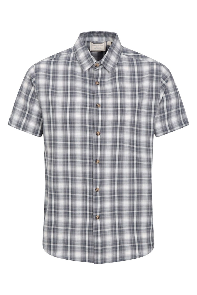Mountain Warehouse Grey Weekender Mens 100% Cotton Short Sleeve Shirt - Image 1 of 1