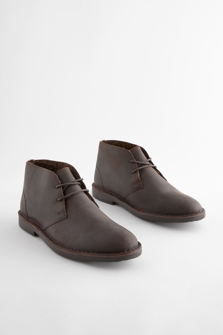Brown Borg Lined Desert Boots - Image 1 of 1