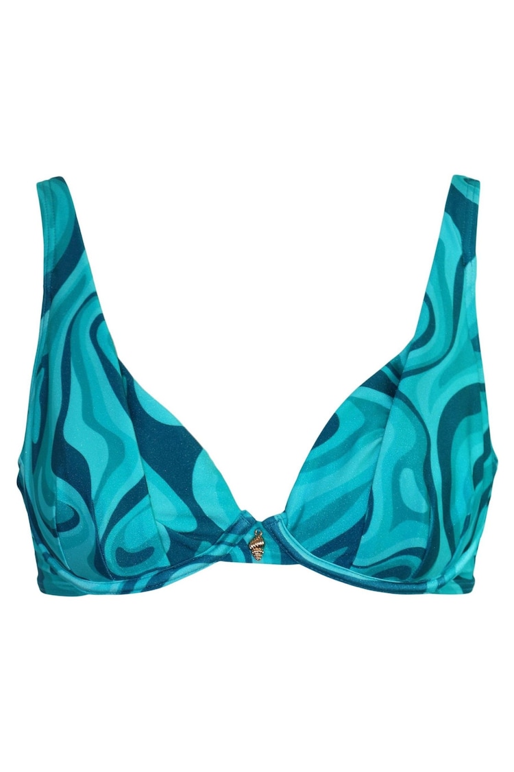 Pour Moi Blue Seychelles Non Padded Underwired Bikini Top - Image 1 of 1