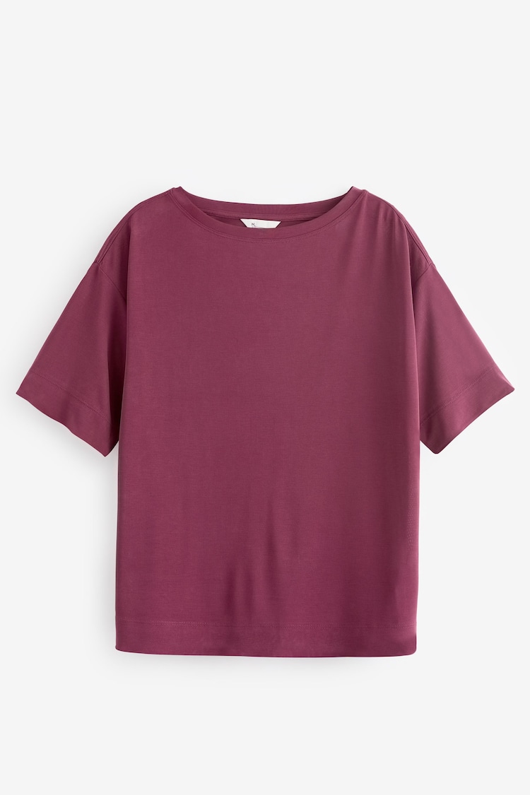 Burgundy Wine Relaxed Fit Premium Modal Boxy T-Shirt - Image 1 of 1