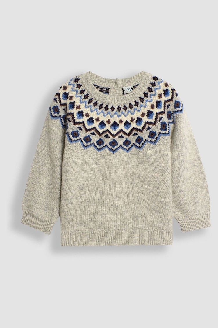 JoJo Maman Bébé Grey Marl Nordic Jumper - Image 1 of 1
