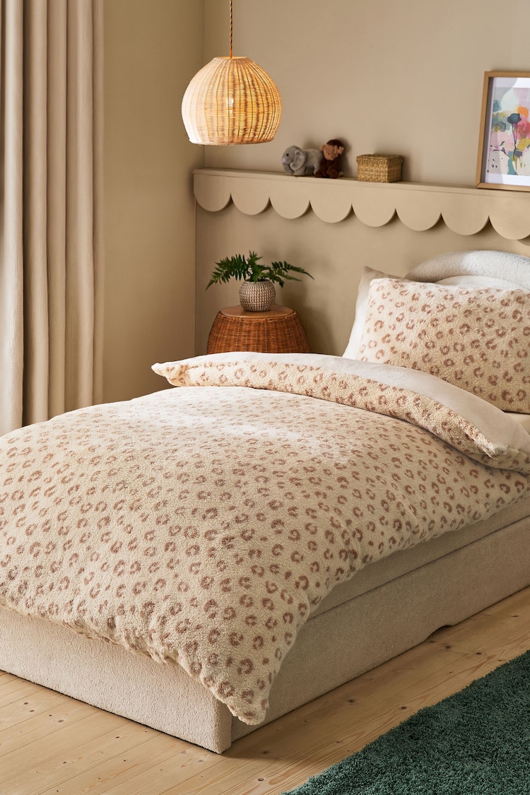 Fleece Natural Animal Print Duvet Cover and Pillowcase Set - Image 1 of 1