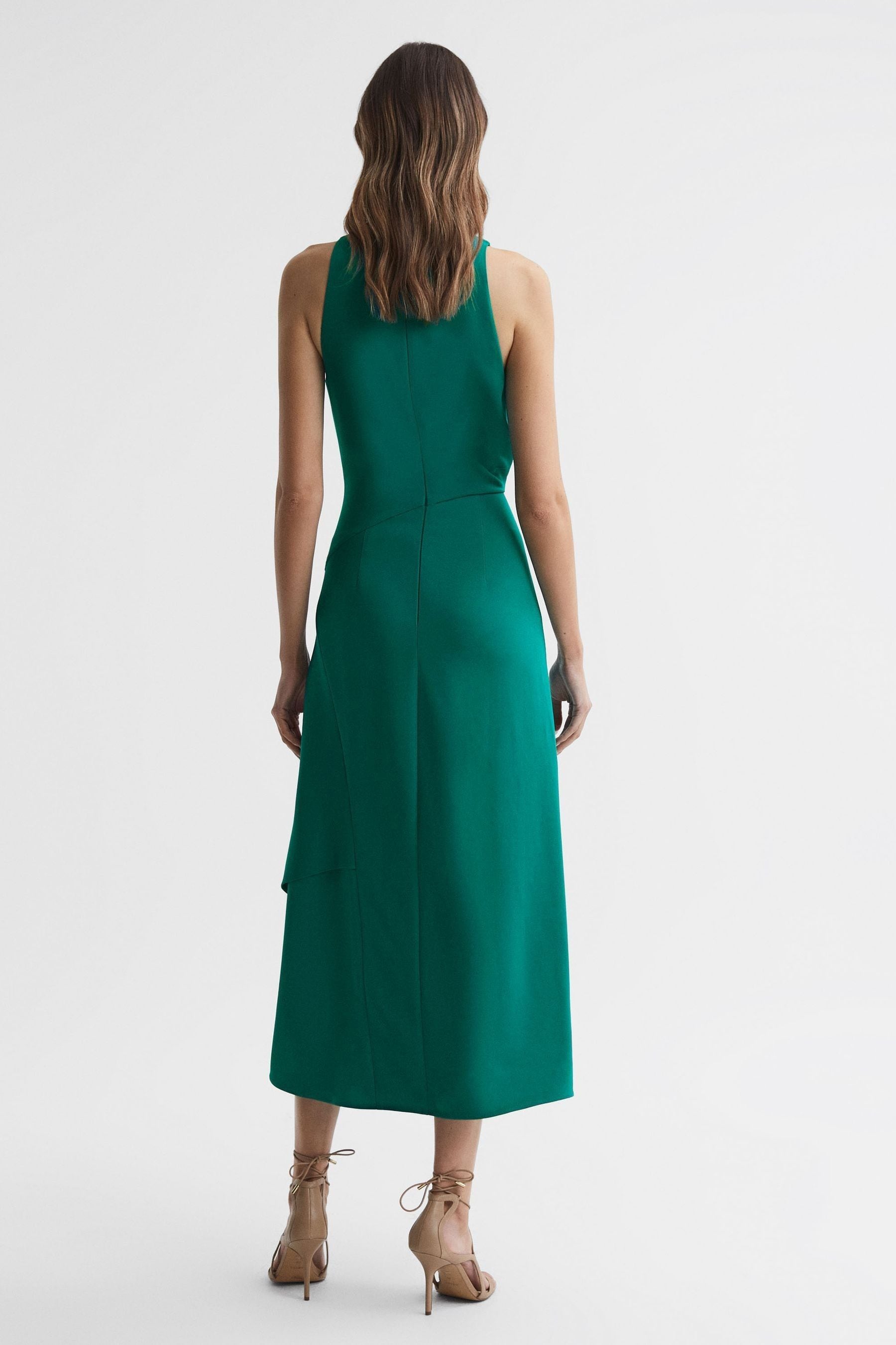 Buy Reiss Giana High Neck Draped Midi Dress from Next Australia