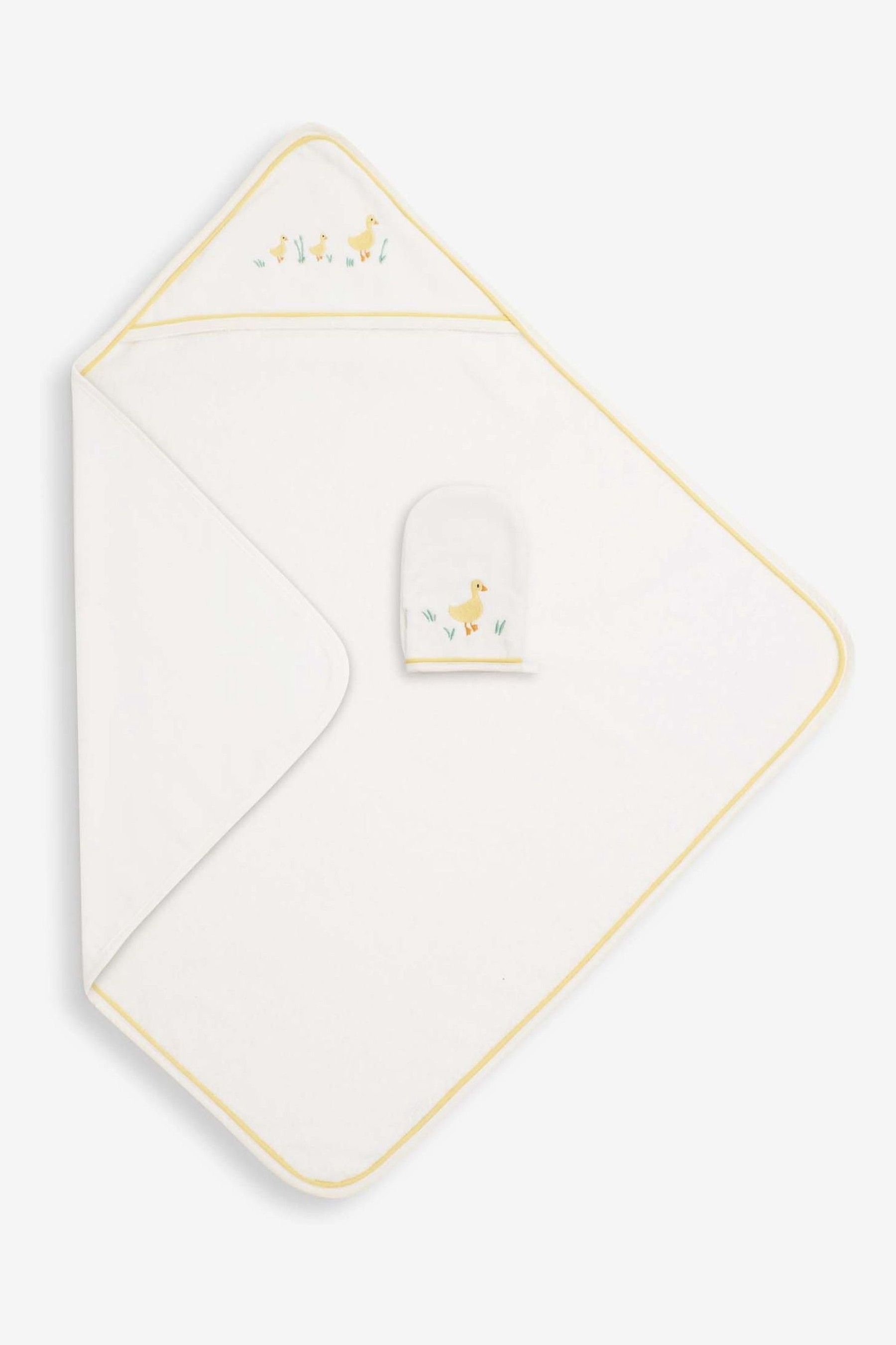 Buy JoJo Maman Bébé Duck Hooded Towel & Wash Mitt from the Next UK