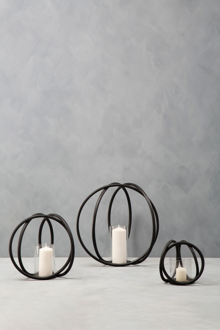 Fifty Five South Matt Black Candle Holder - Image 1 of 1