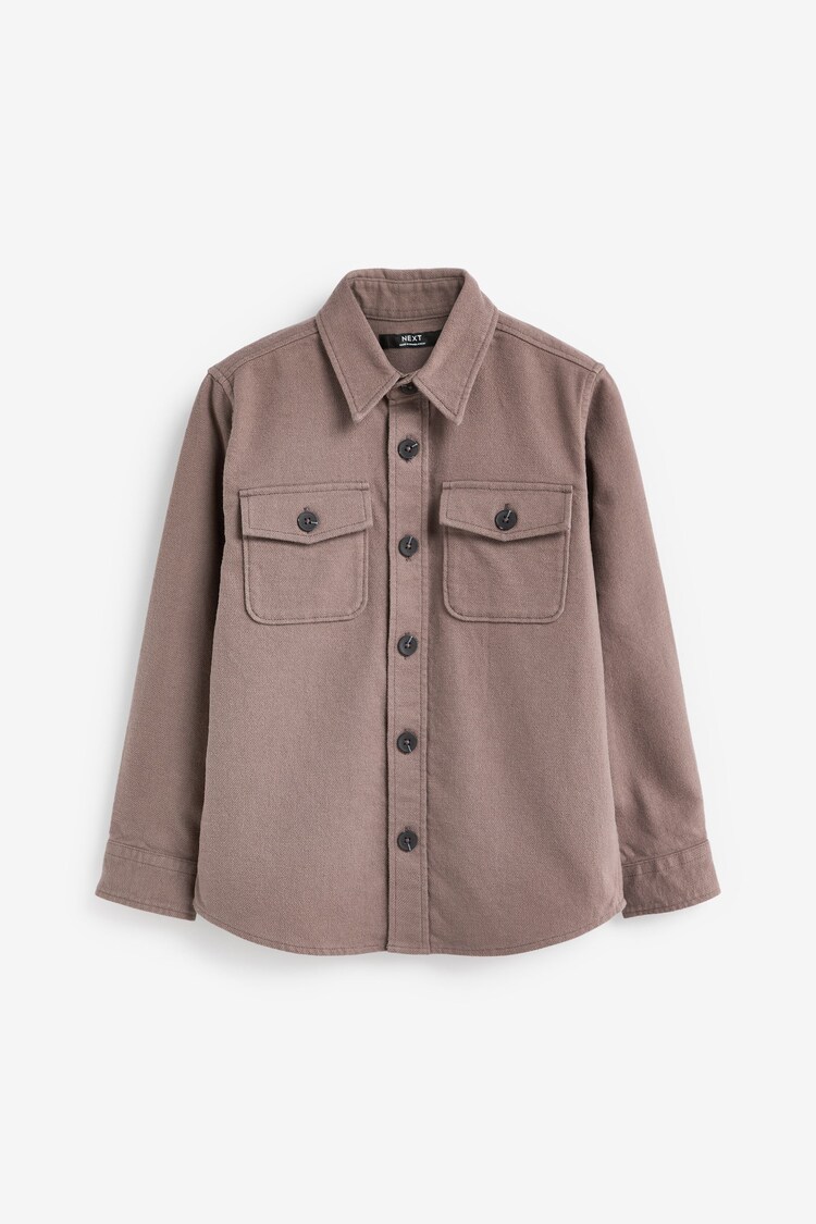 Mink Brown Twill Overshirt (3-16yrs) - Image 1 of 1