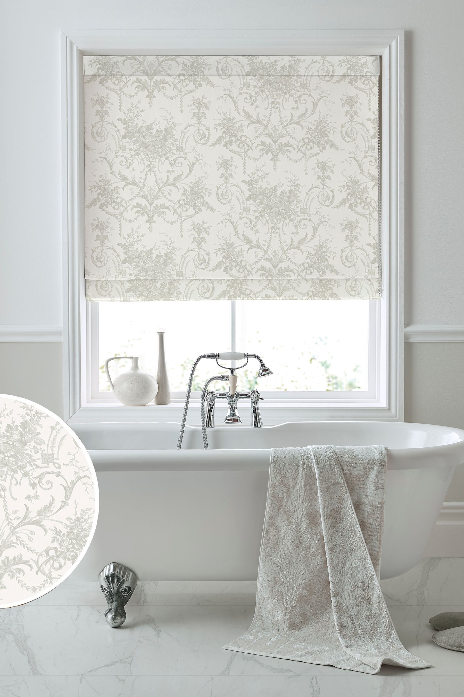 Buy Laura Ashley Dove Grey Tuileries Made To Measure Roman Blinds from