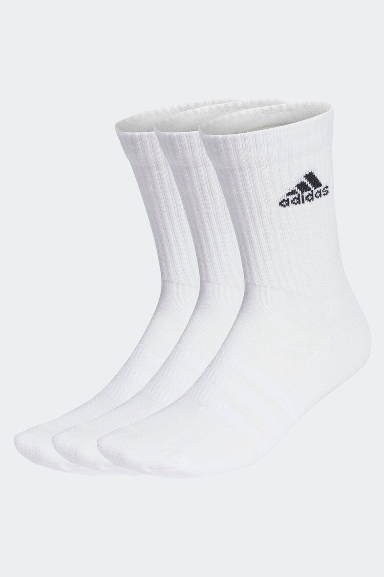 أبيض - حزمة من 3 جوارب موسدة من adidas  - صورة 1 من 1