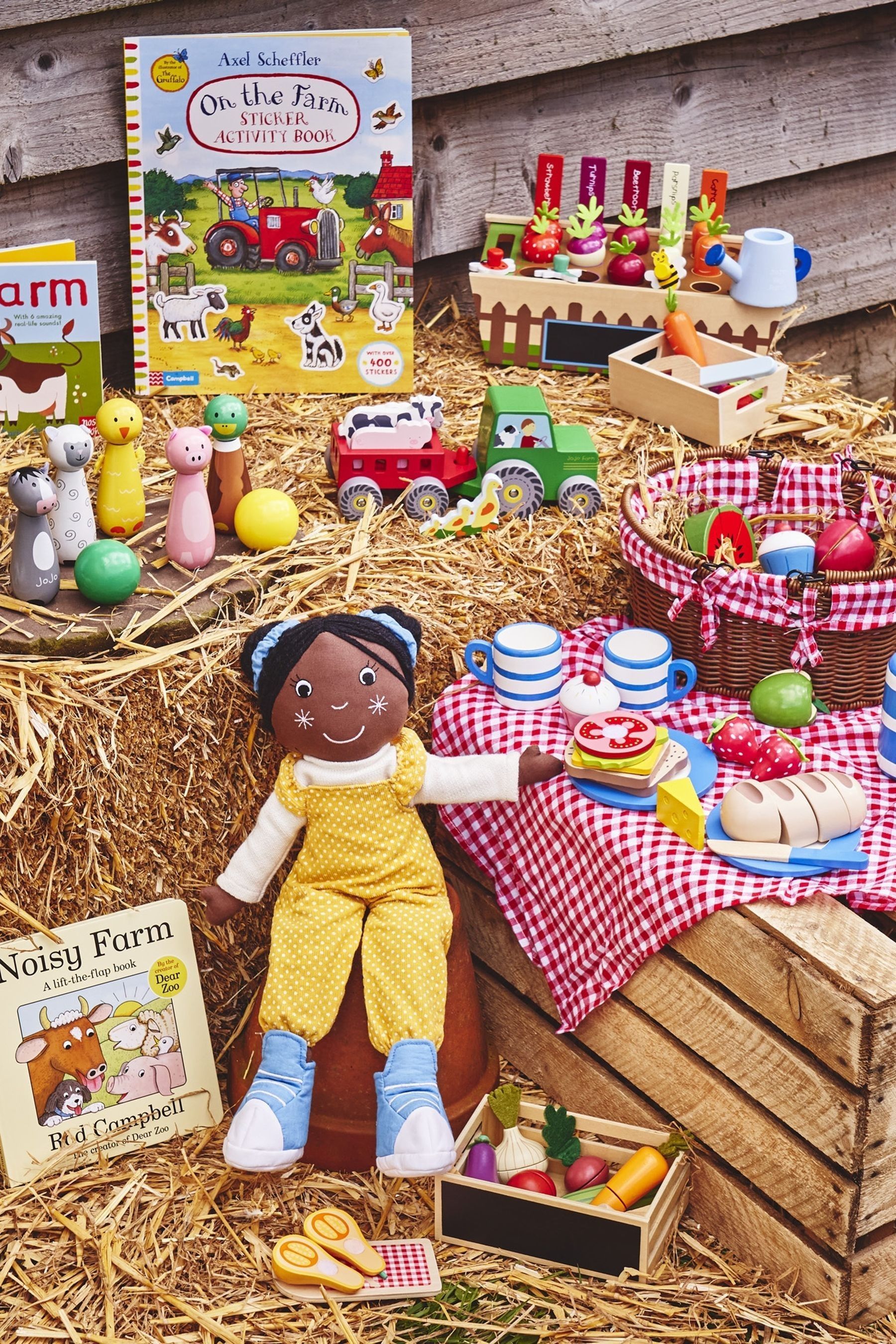 Buy JoJo Maman Bébé Picnic Basket with Wooden Food from the Next UK