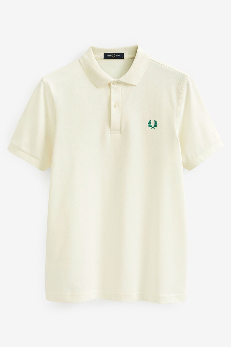 Светло-бежевый- белый - Однотонная рубашка поло Fred Perry - Image 1 of 1