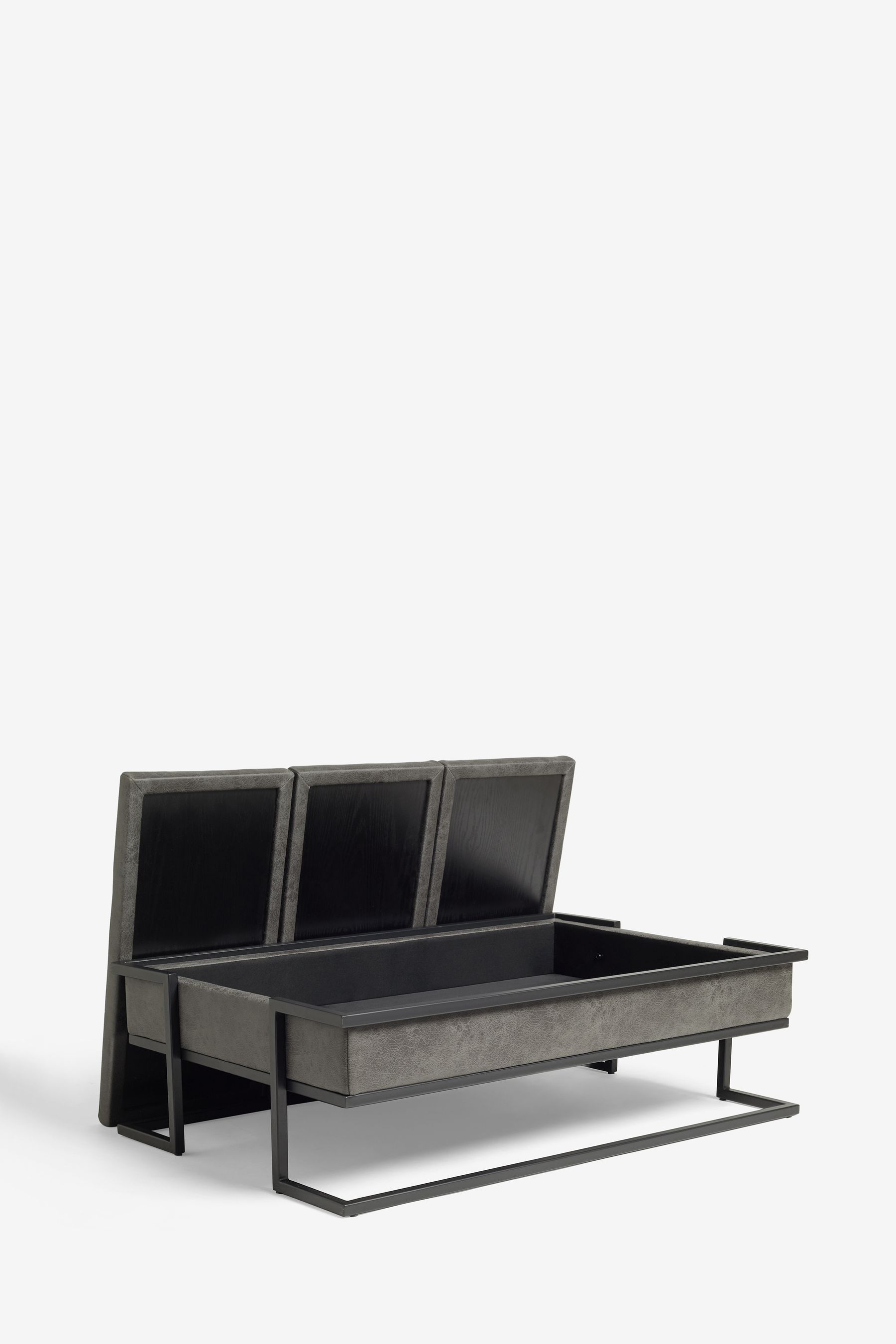 Buy Monza Faux Leather Dark Grey Kai Storage Footstool Large with