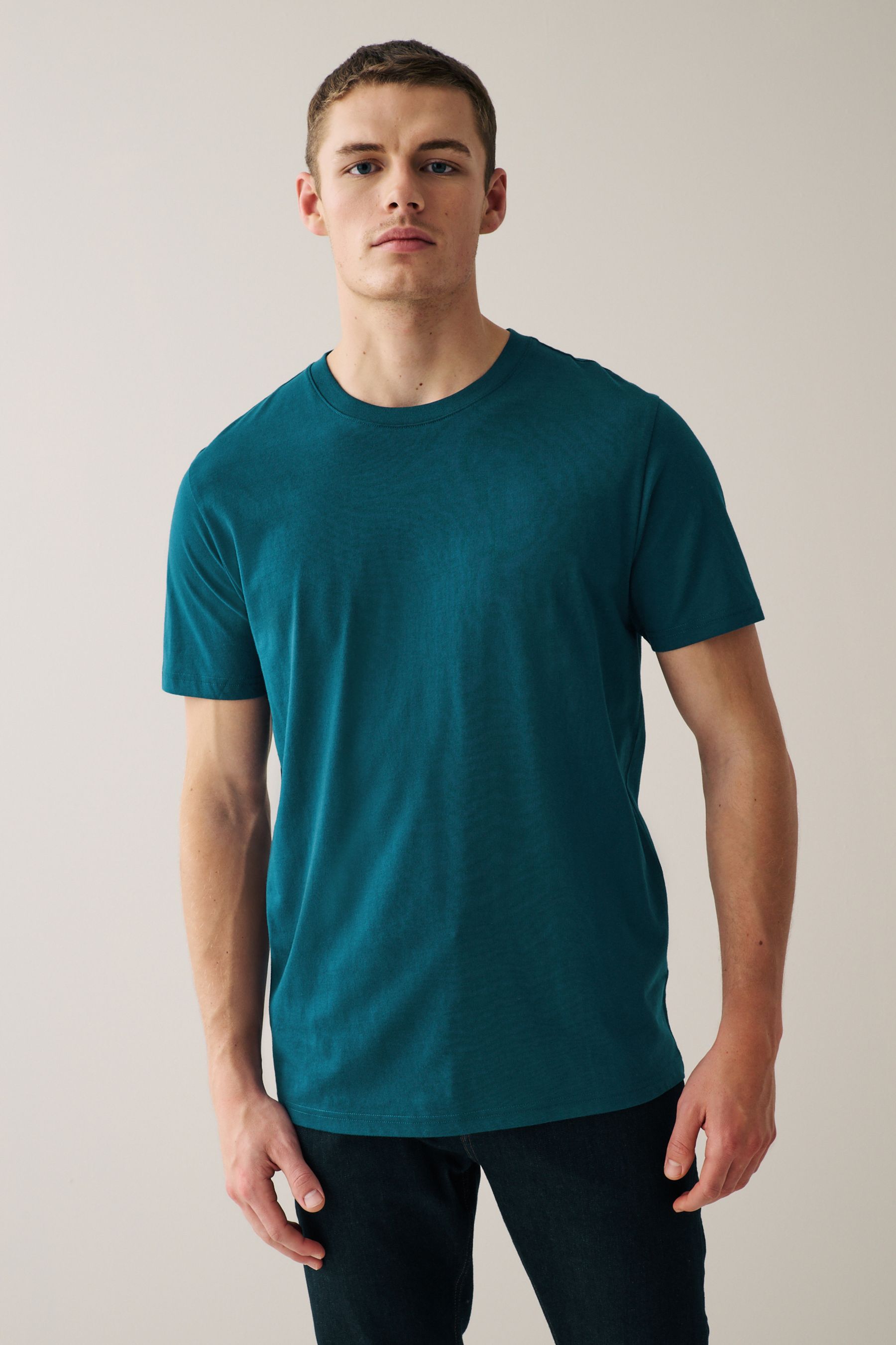 Buy Navy/ Teal/ White/ Black/ Green/ Burgundy T-Shirts 6 Pack from the ...
