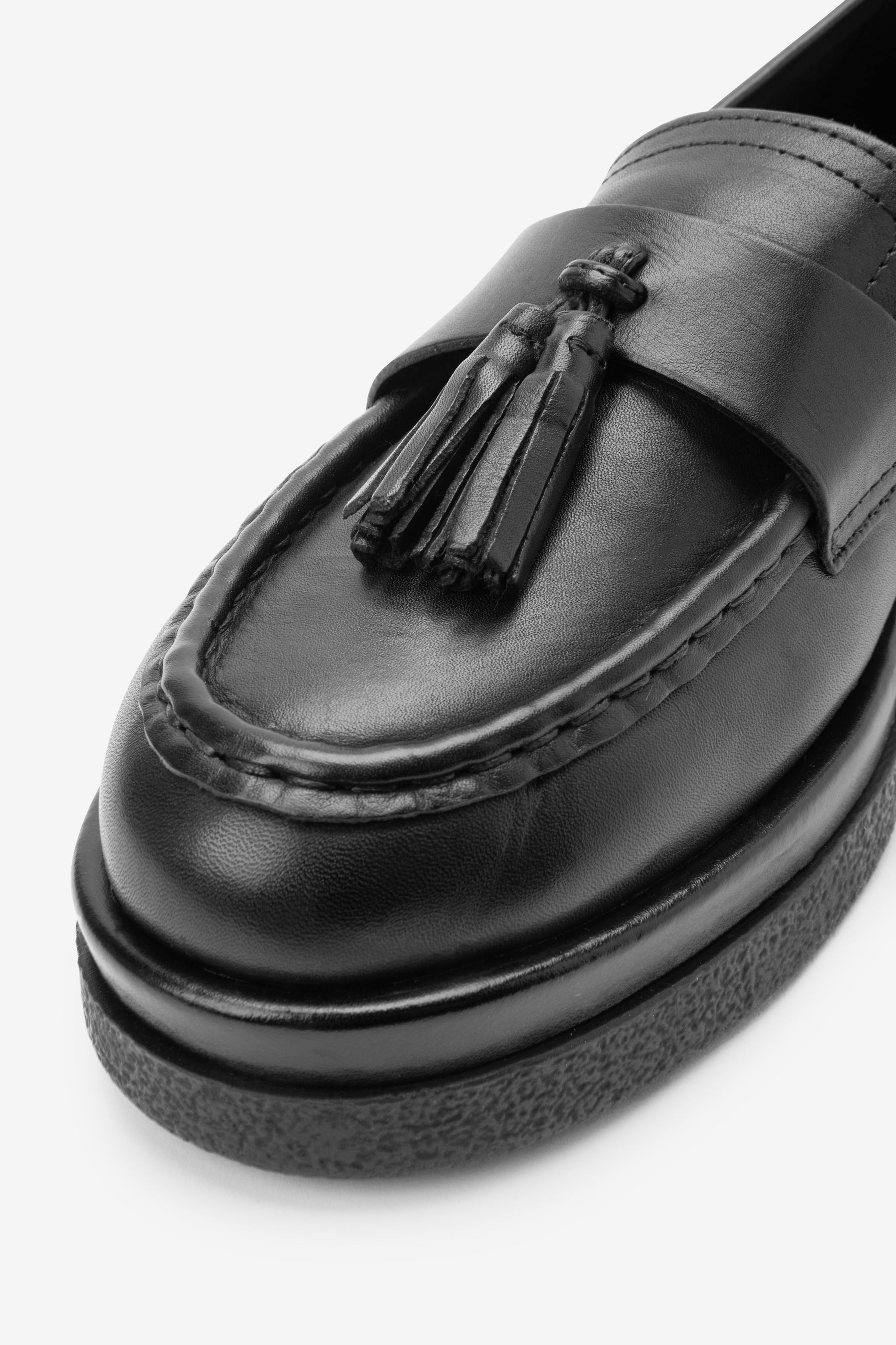 Buy Forever Comfort® Leather Tassel Crepe Effect Chunky Loafer Shoes