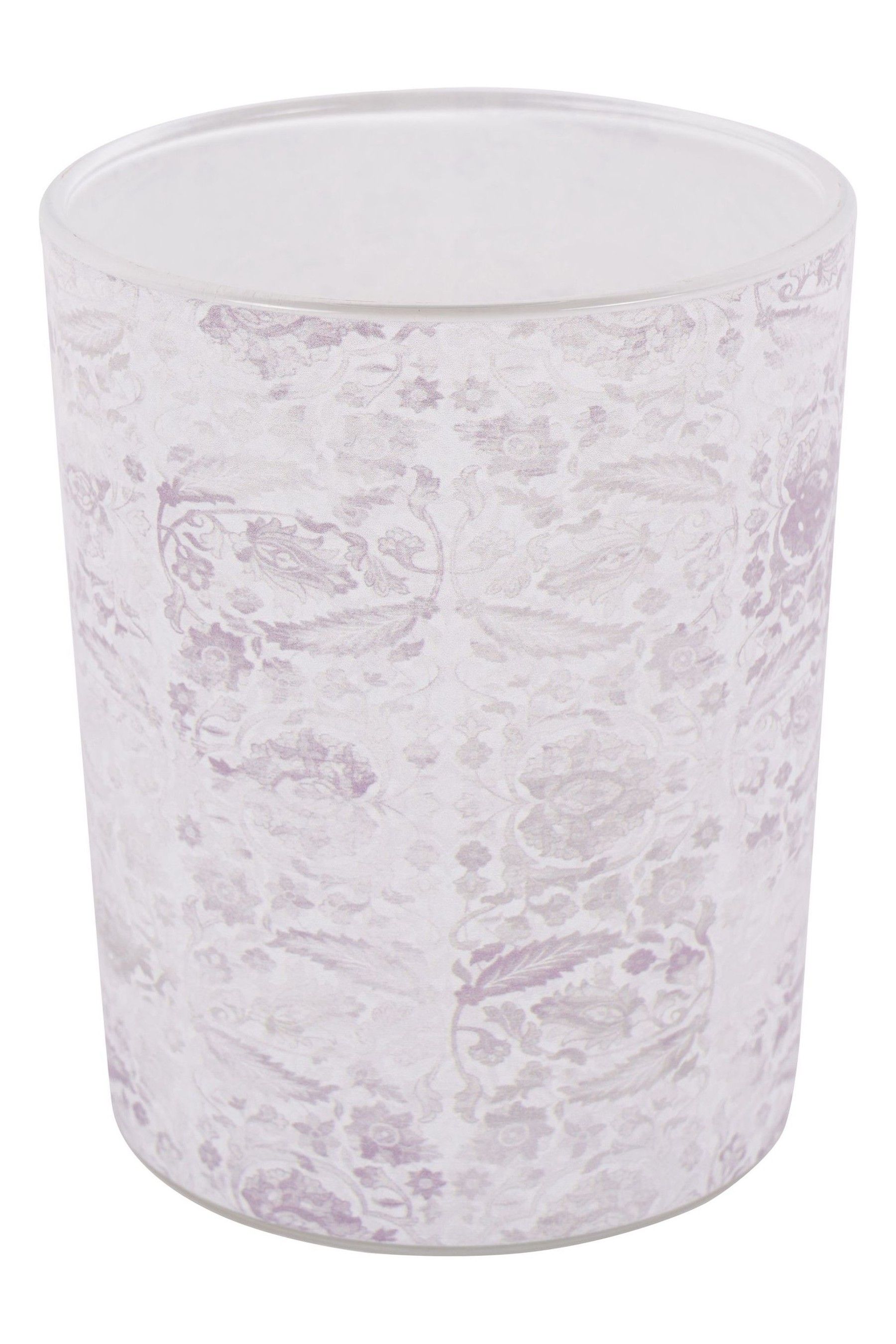 Buy Laura Ashley Frosted Garner Leaf Glass Hurricane Candle Holder from