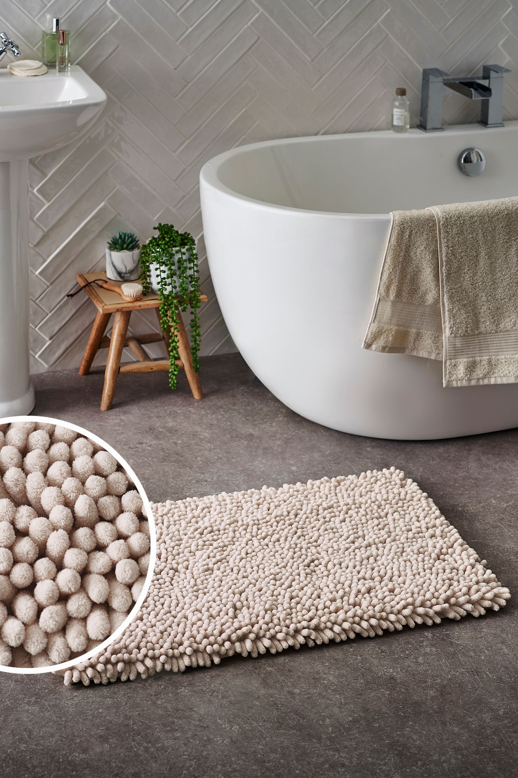 Buy Natural Super Plush Bath Bobble Mat from the Next UK online shop