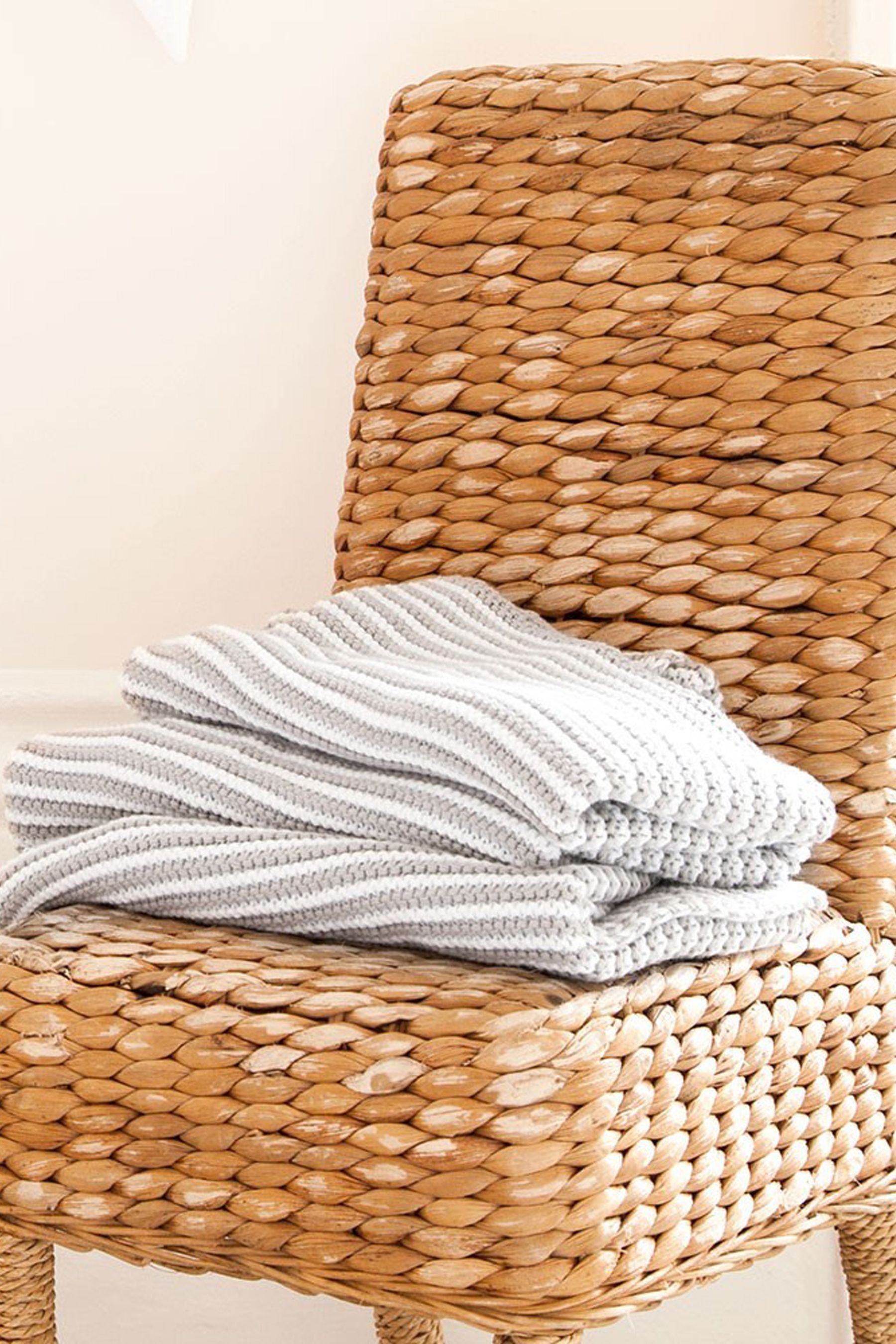 Buy JoJo Maman Bébé Grey Knitted Stripe Blanket from the Next UK online