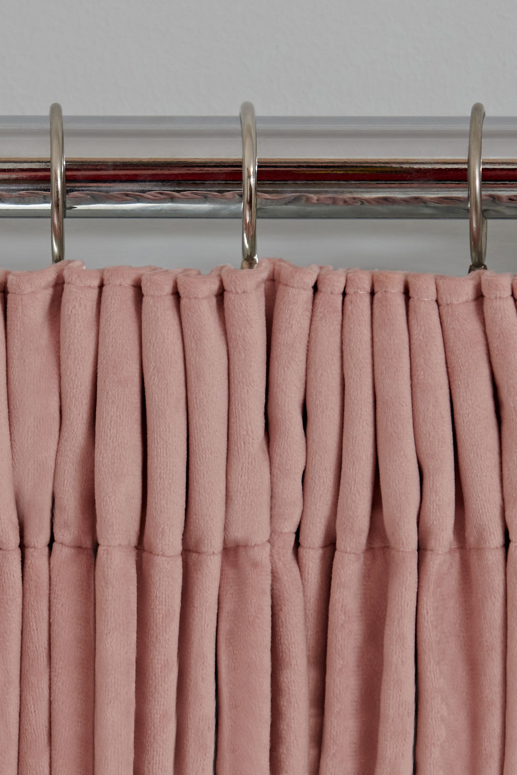 Buy Blush Pink Matte Velvet Pencil Pleat Blackout/Thermal Curtains from