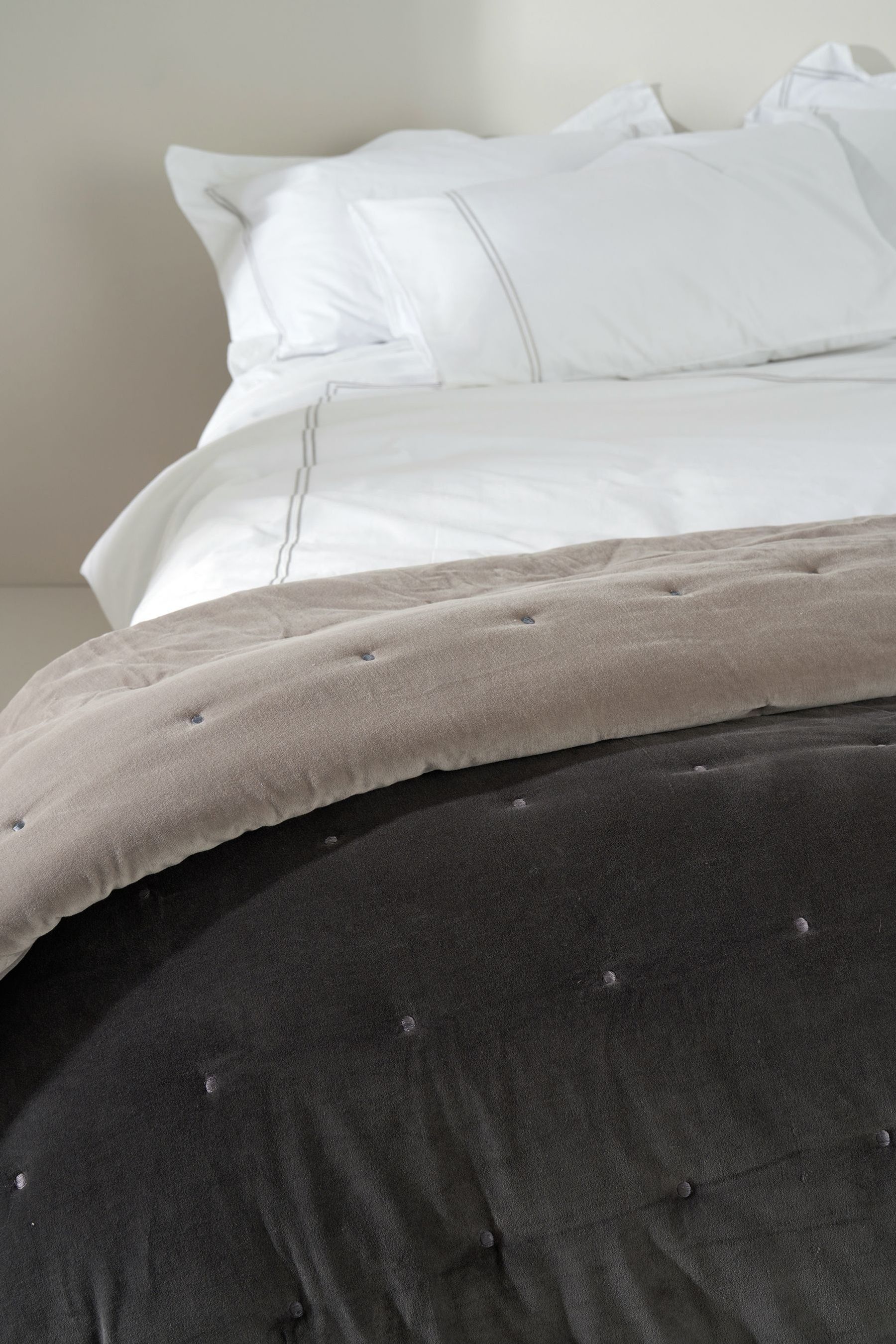 Buy Truly Grey Reversible Velvet Eiderdown from the Next UK online shop
