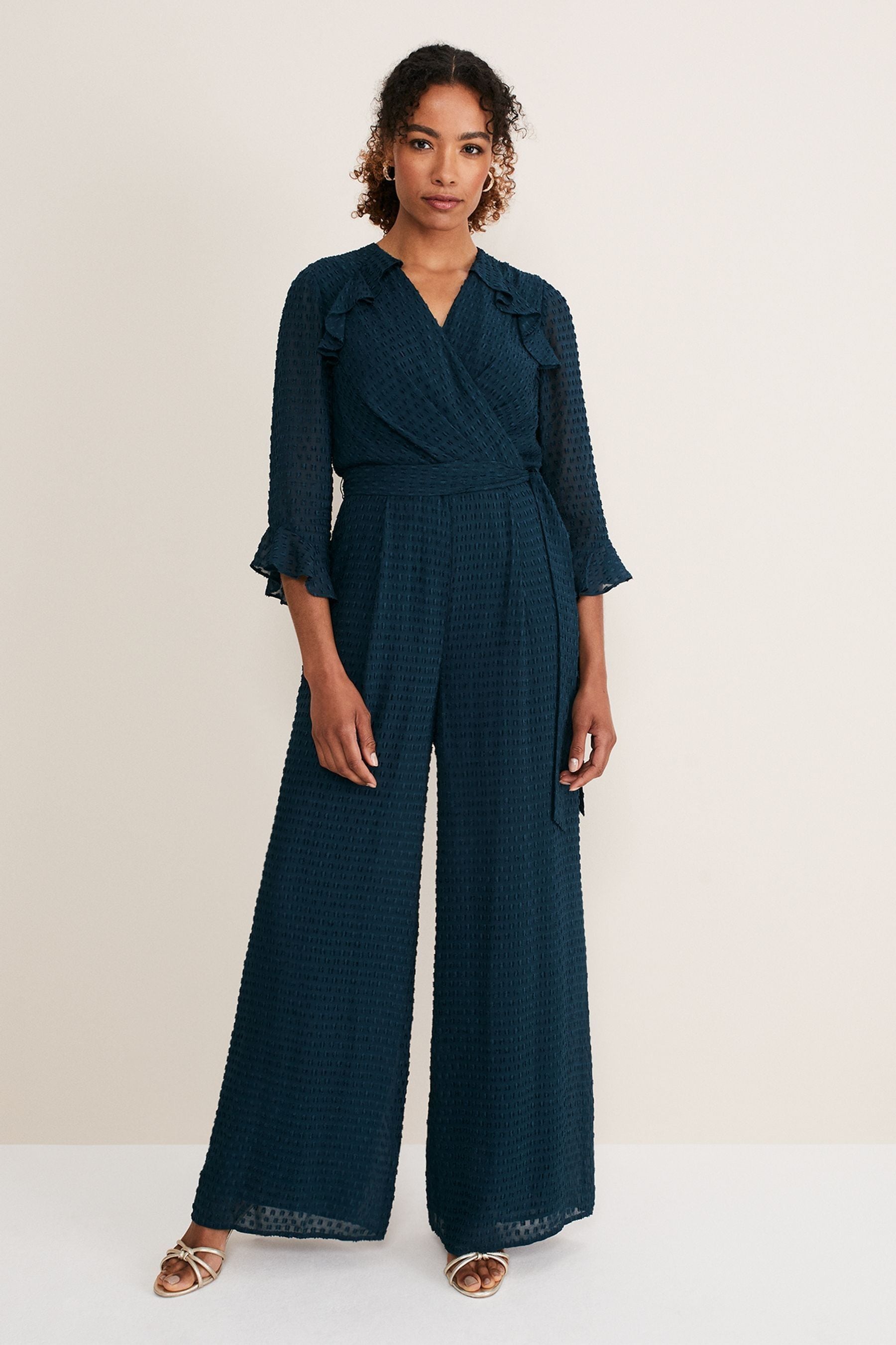 Buy Phase Eight Blue Hattie Wrap Wide Leg Jumpsuit from the Next UK ...