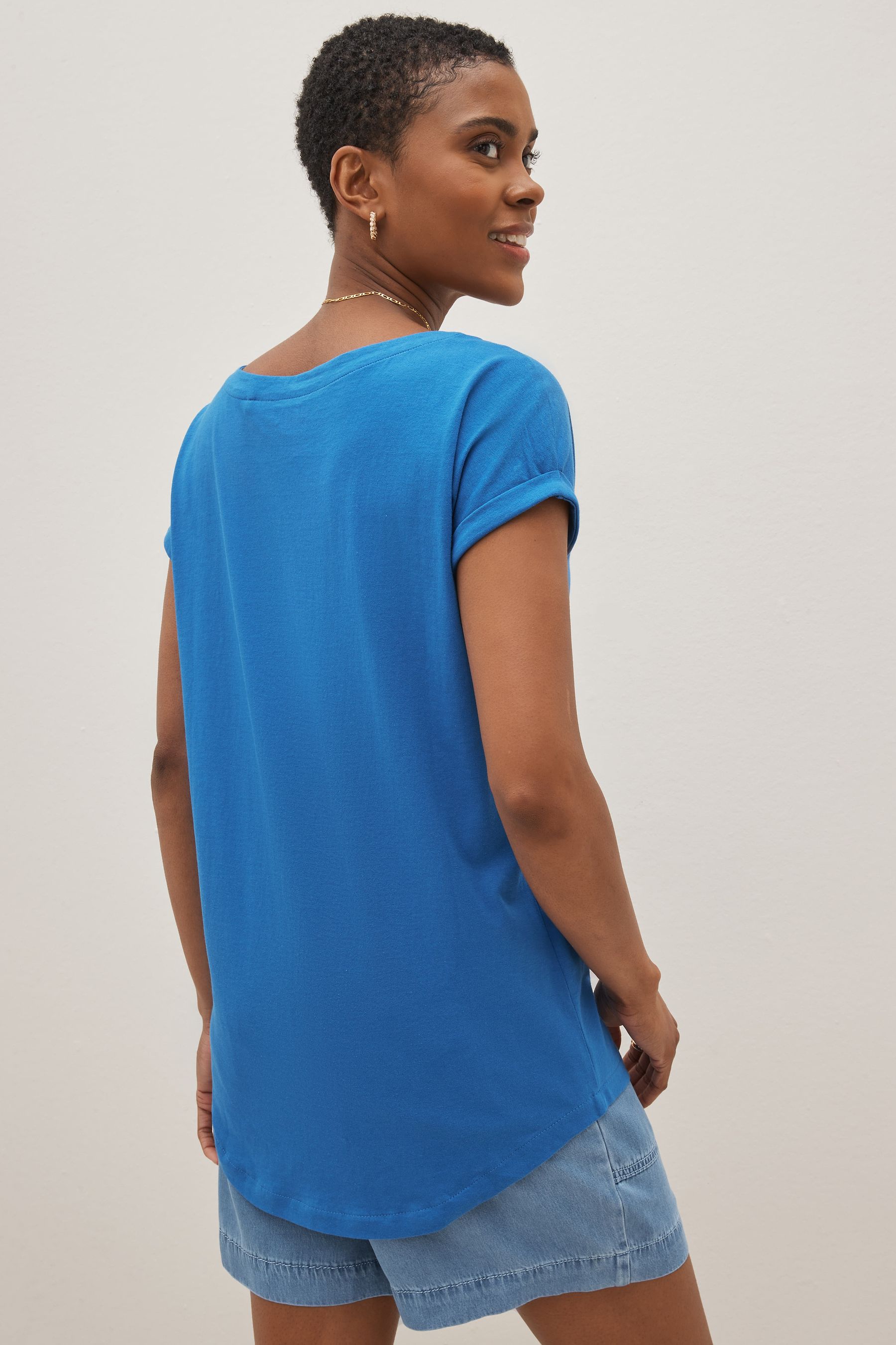 Mcilia Confezione Da 2 T-shirt Basic Girocollo In Cotone 100% – Manica Corta, Taglio Loose, Donna