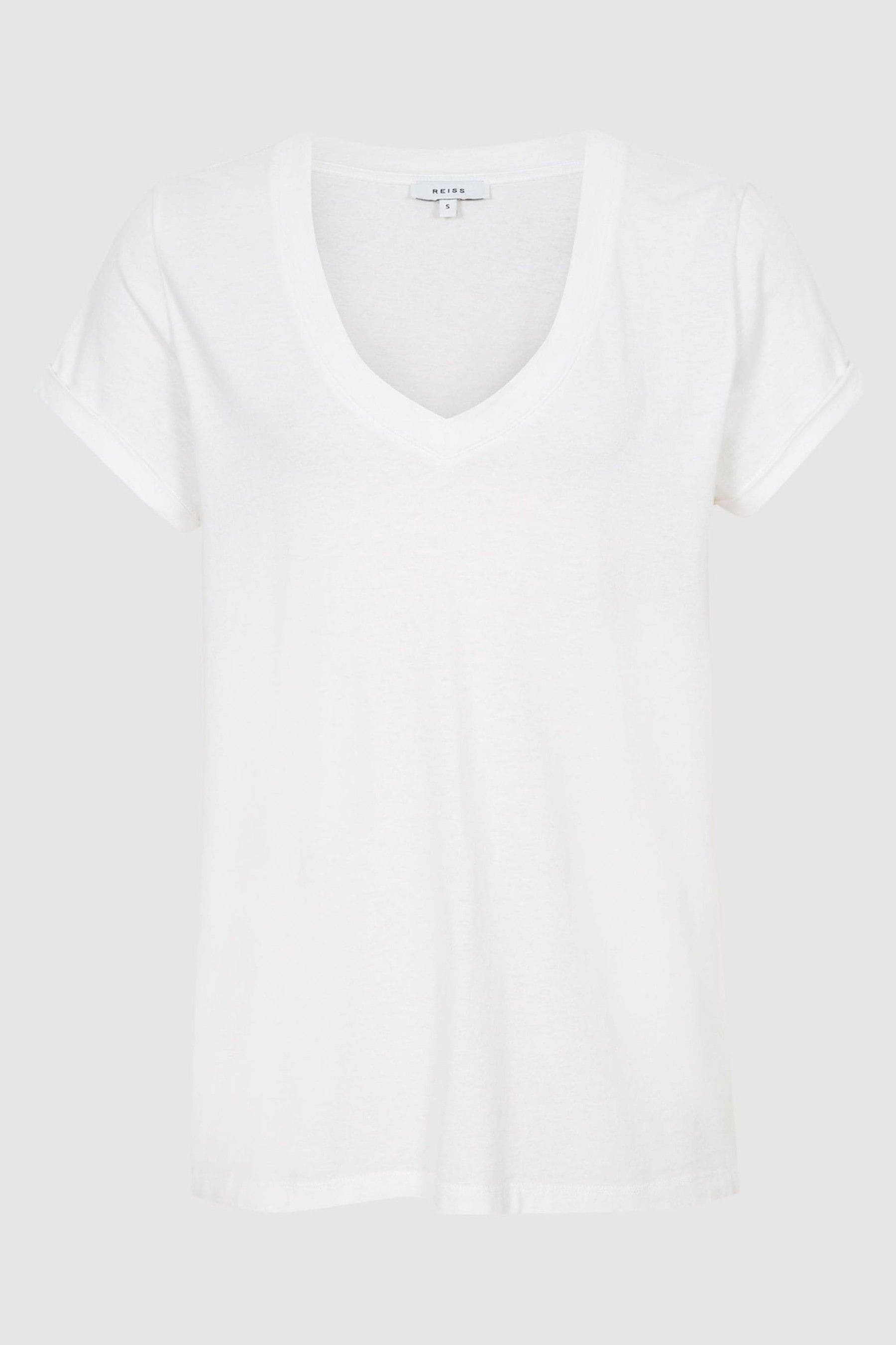 Buy Reiss Light Blue Luana Cotton Jersey VNeck TShirt from the Next UK online shop