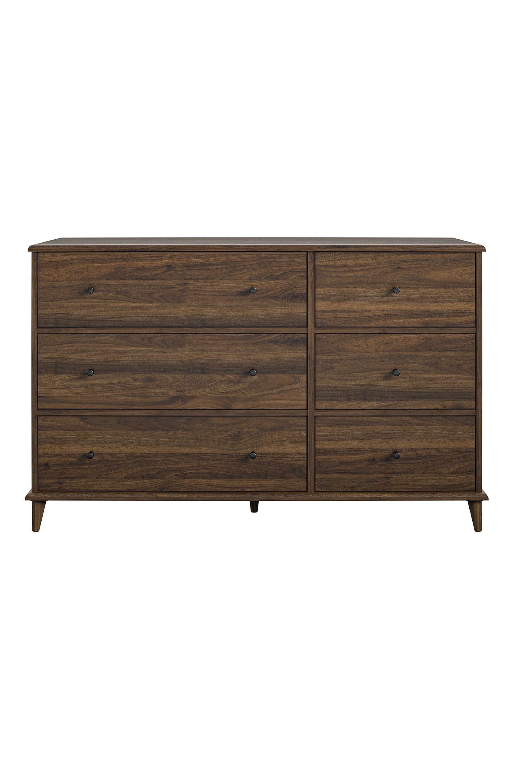 Buy Dorel Home Walnut Brown Europe Farnsworth 6 Drawer Dresser from the ...