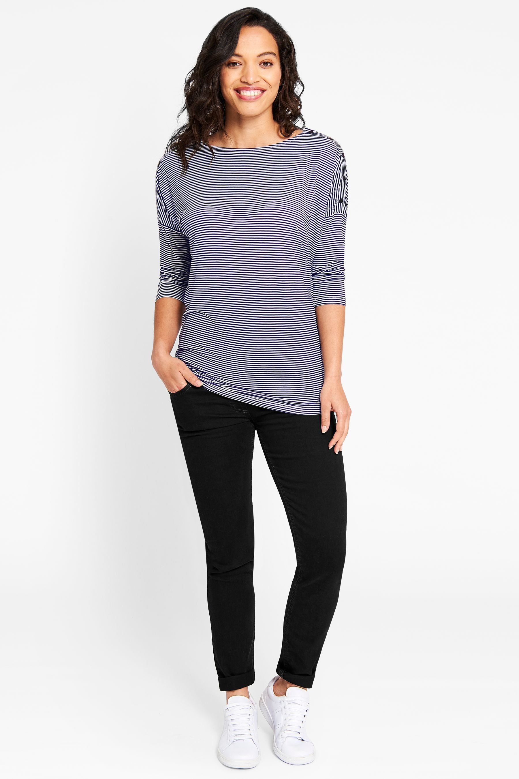 Buy JoJo Maman Bébé Navy Shoulder Opening Maternity & Nursing Top from