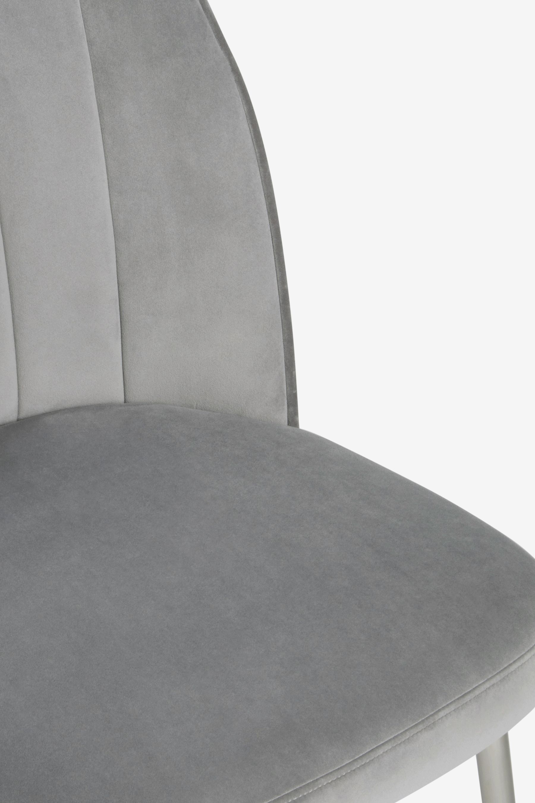 Buy Set of 2 Soft Velvet Mid Grey Brushed Chrome Leg Stella Non Arm