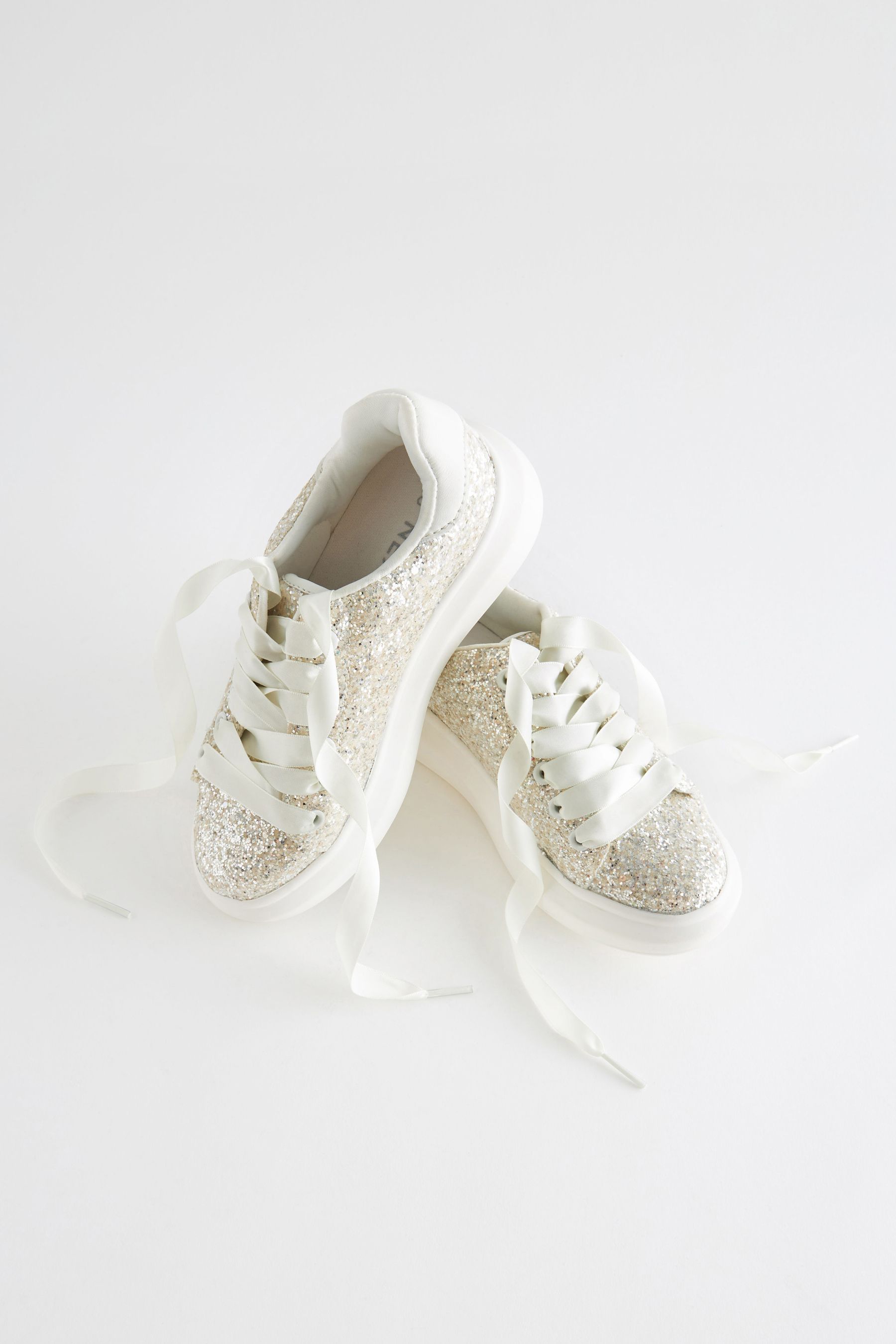 Buy Ivory Cream Glitter Chunky Sole Trainers from Next Ireland