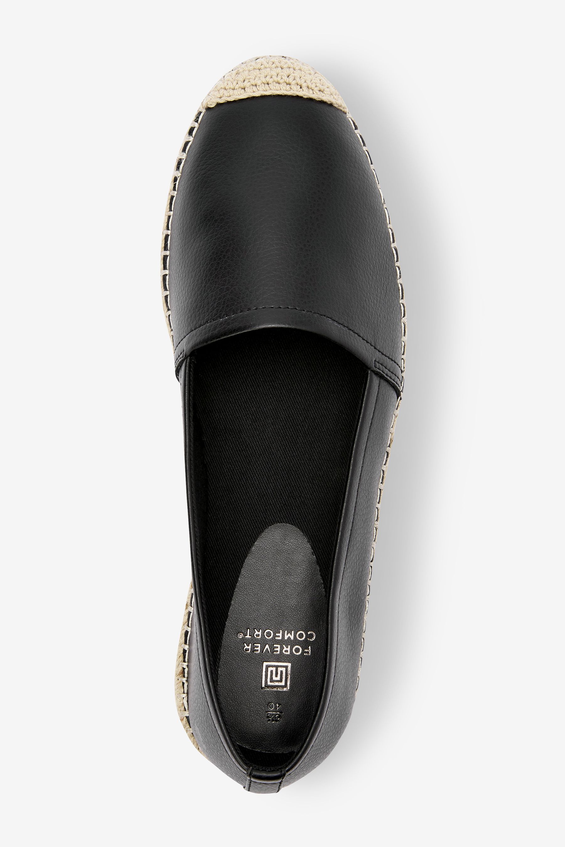 Buy Black Forever Comfort® Flat Espadrille Shoes from the Next UK