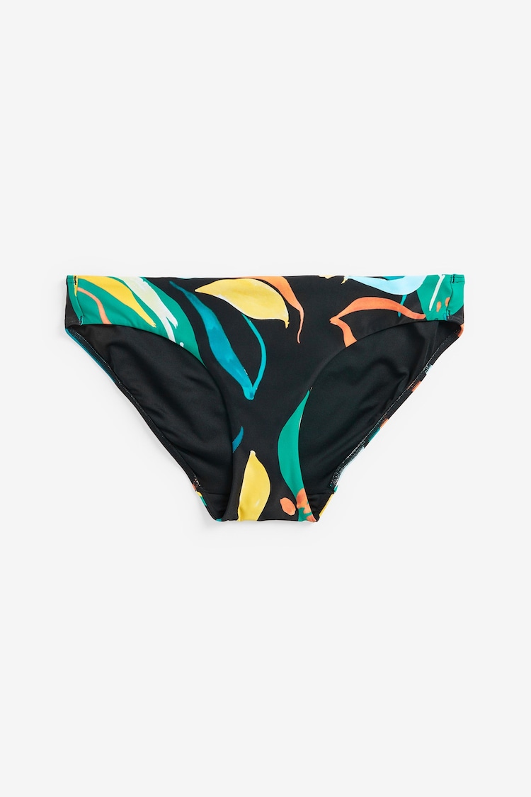 Black Tropical High Leg Bikini Bottoms - Image 1 of 1