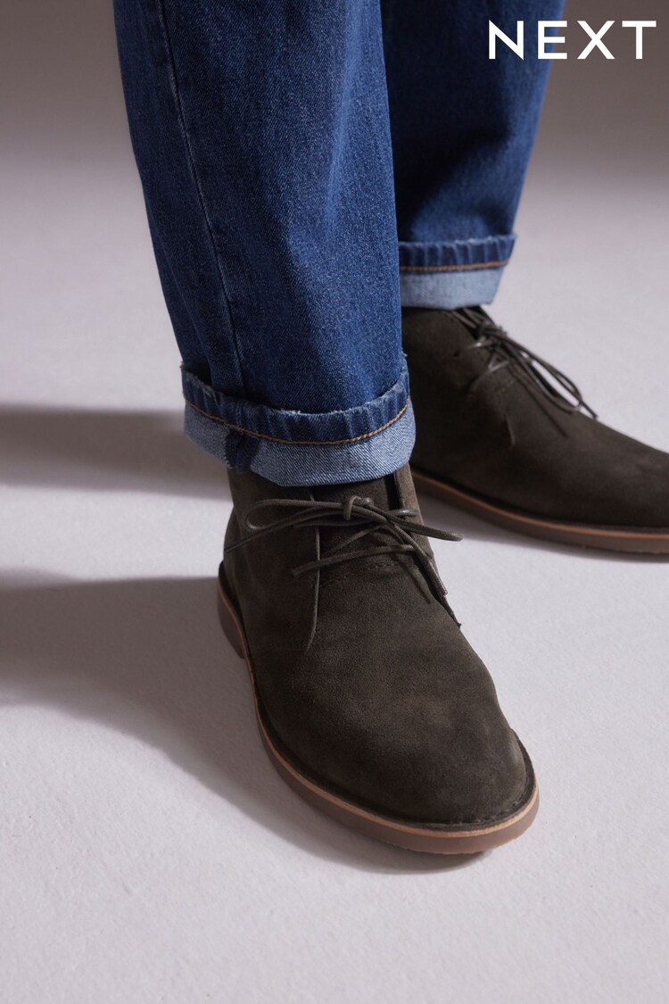 Khaki Green Desert Boots - Image 1 of 1