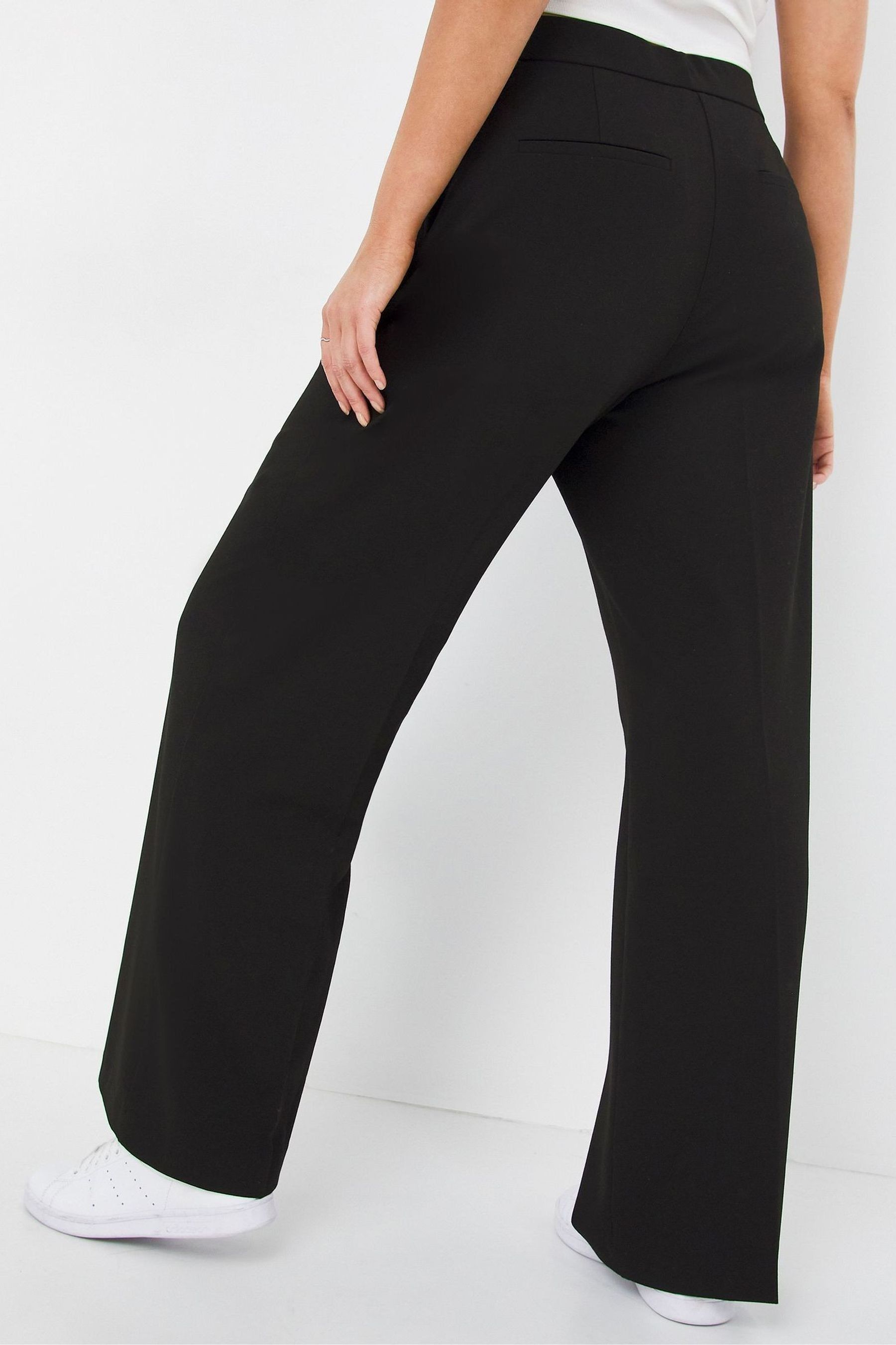 Buy JD Williams Magisculpt Black Wide Leg Trousers – Long Length from ...
