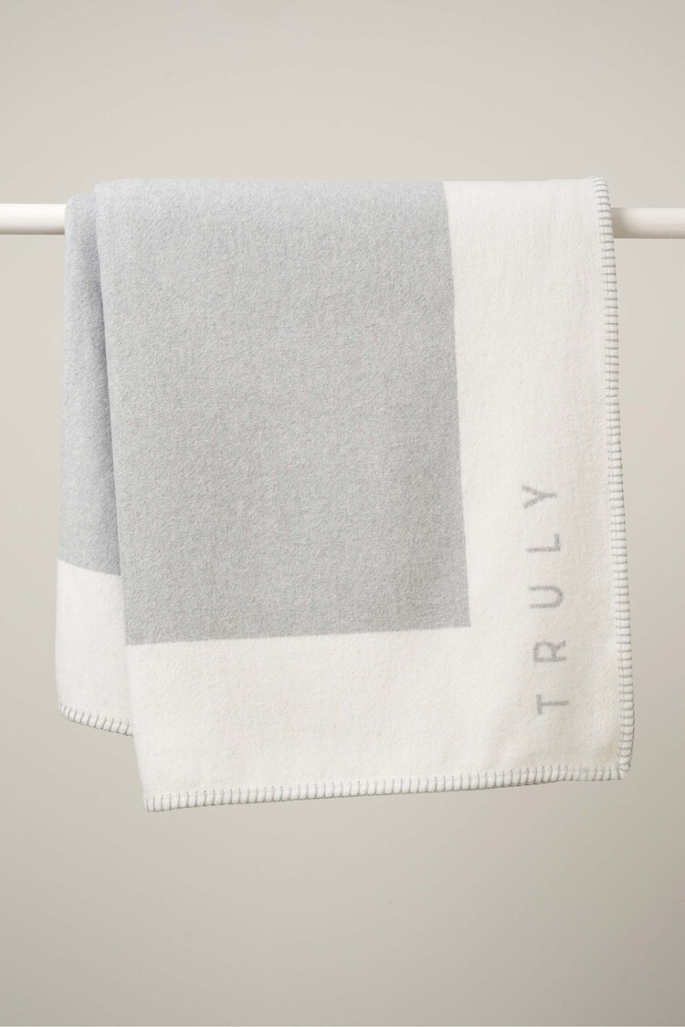 Truly Grey/Cream Recycled Cotton Blanket - Image 1 of 1