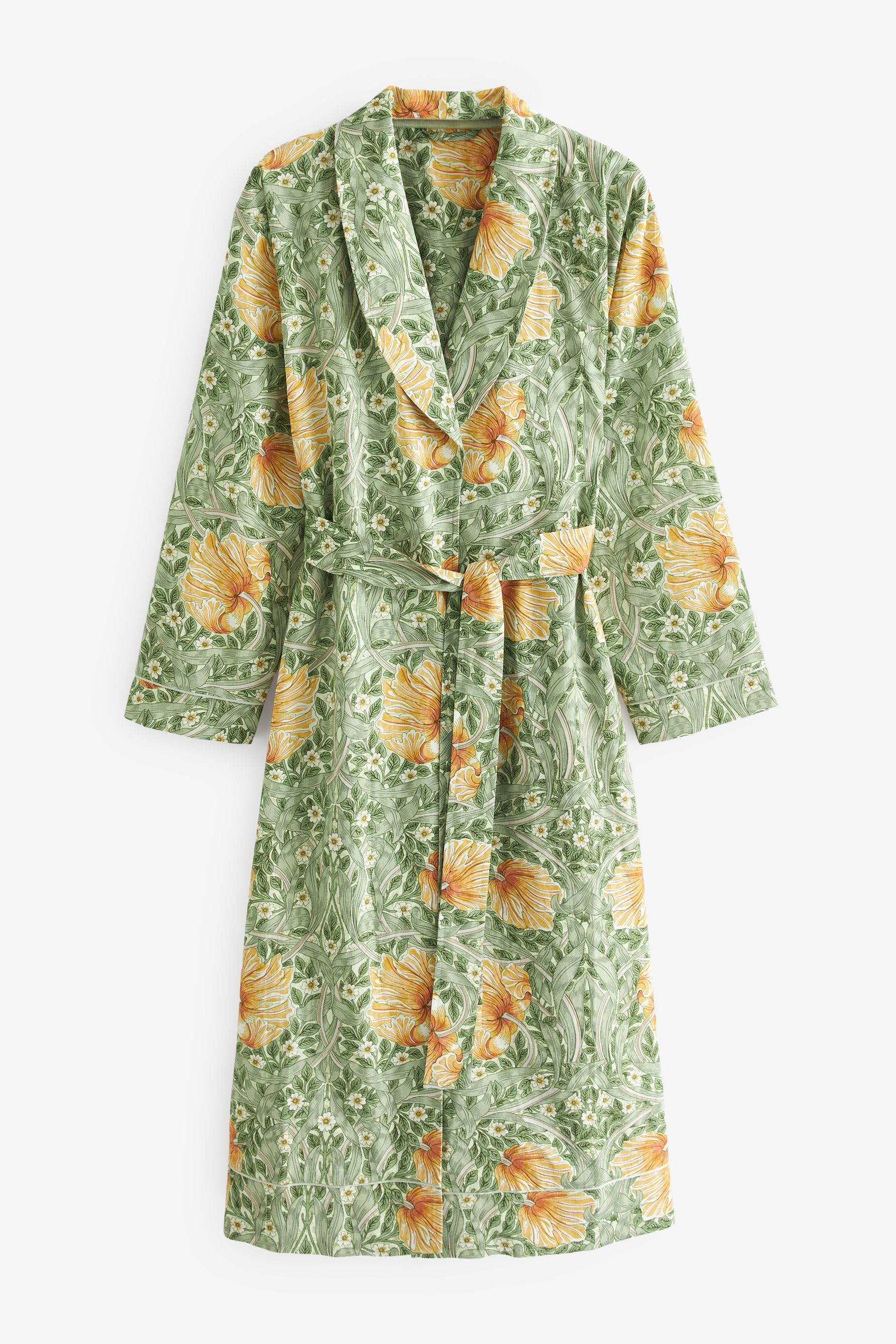 Buy Morris & Co Green Floral Lightweight Dressing Gown from Next Ireland