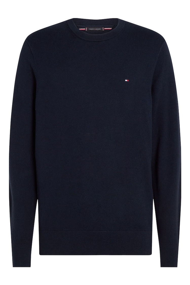 Tommy Hilfiger Dark Blue Cotton Blend Jumper With Cashmere - Image 1 of 1
