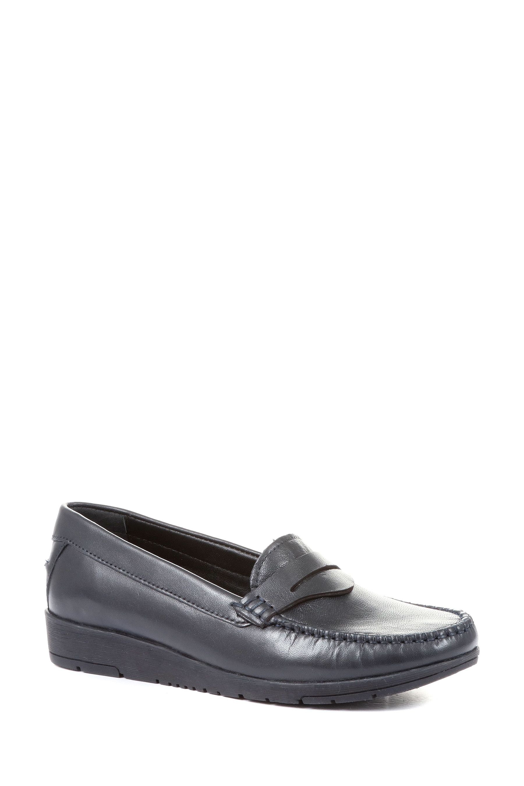Buy Pavers Blue Wide Fit Leather Penny Loafers from the Next UK online shop