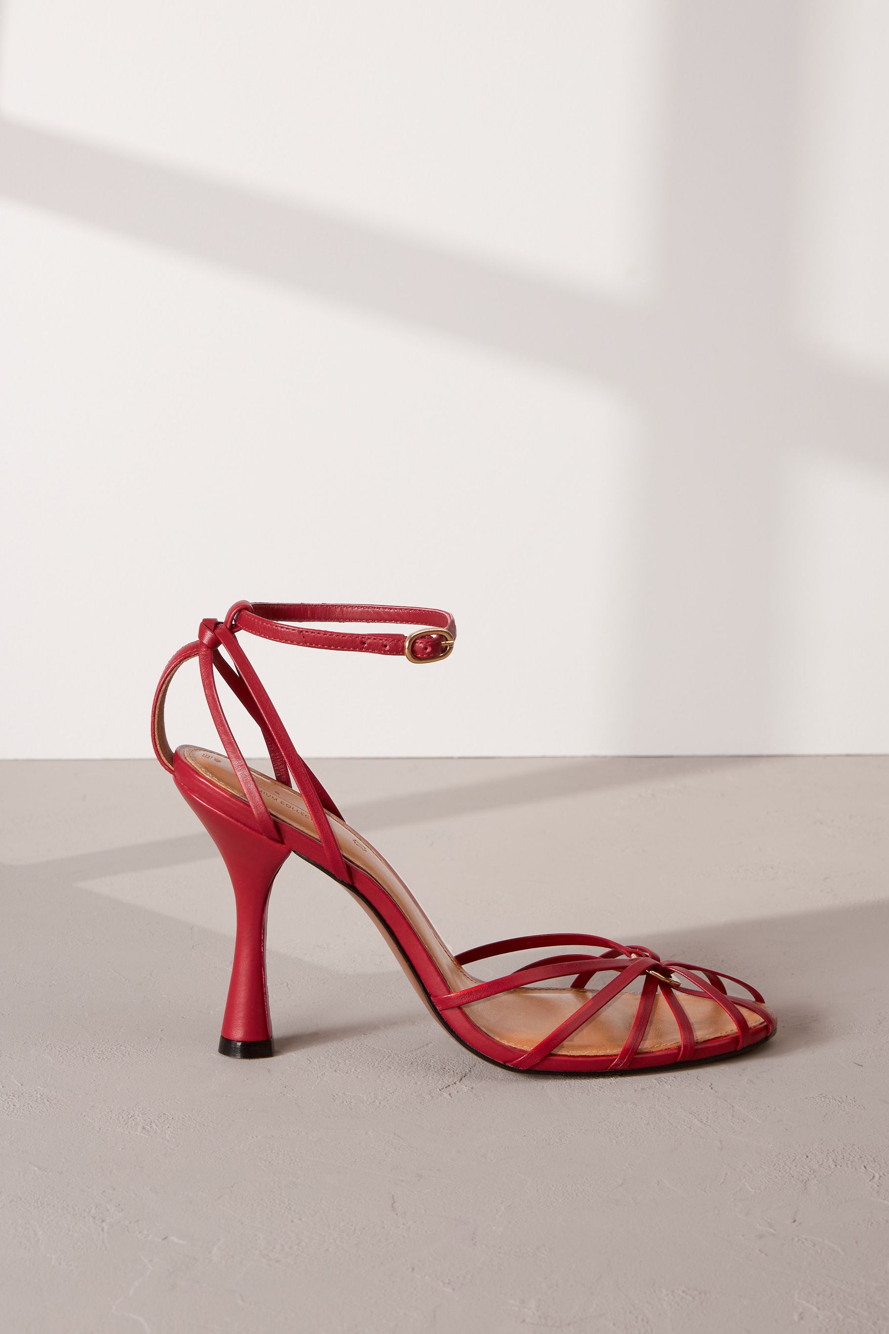 Buy Red Premium Leather Cage Heeled Sandals from the Next UK online shop